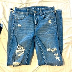 high rise ripped jeans regular